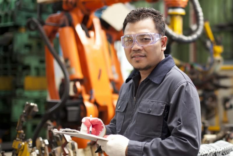 Worker with clipboard